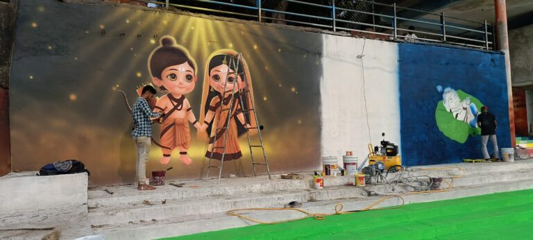 जिला प्रशासन की पहल पर रपटाघाट में हो रही आकर्षक पेंटिंग – मण्‍डला