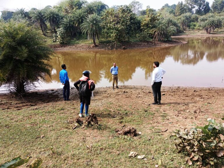 सीईओ जिला पंचायत ने किया बक्छेरादोना में अमृत सरोवर का निरीक्षण
